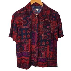 Norton McNaughton Petite Vintage Paisley Print Button‎ Down Shirt 6P